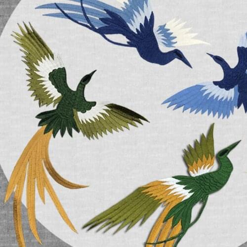20 pieces 15cm*6cm embroidered phoenix cloth ironing stickers Dance high-end clothes patch stickers decorative decals accessory