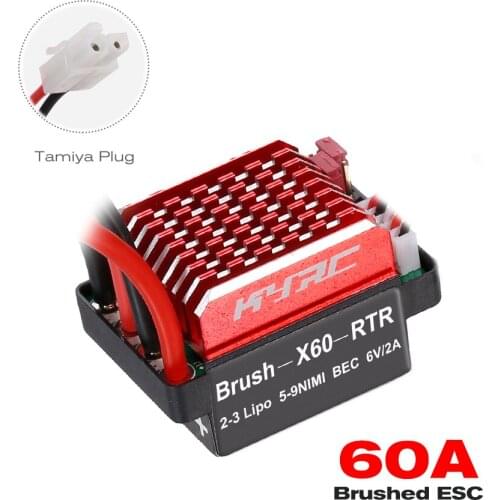 60A RC Car ESC Brushed Electric Speed Controller 6V/2A BEC for 1/10 Traxxas TRX4 Trx6 D90 HSP RC 4WD Tamiya SCX10 HPI DIY RC Car