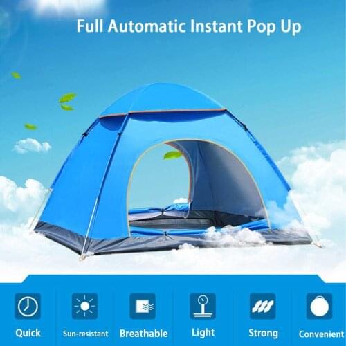 3-4 Person Automatic Tent Outdoor Family Camping Tent Easy Open Camp Tents Ultralight Instant Shade For ourist Hikin