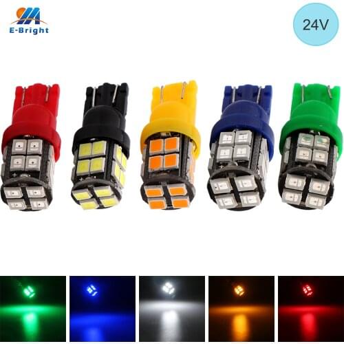 24V DC 2PCS T10 194 168 W5W Dome Map Side Marker Lights 2825 158 Car Door License Plate Lamps for Trucks 2835 20 SMD