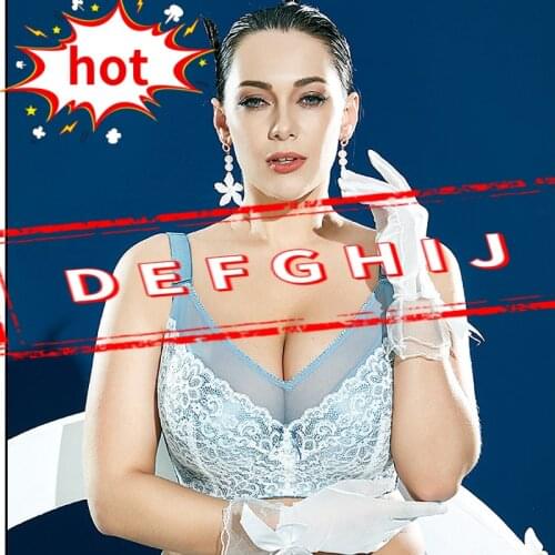 Women Wireless Bras Full Coverage Large Size Underwear Non Padded Lace Minimizer Bra Female Sexy Lingerie D E F G H I J Big Cup