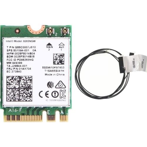 Dual Band Wlan For Intel 8265NGW Wireless-AC 8265 NGFF 802.11ac 867Mbps 2x2 WIFI 802.11ac Wi-Fi + Bluetooth 4.2 Card 2.4G/5G