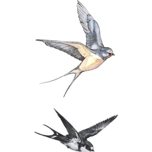 Fly Swallows Birds Design Body Art Tattoo Girl Men Women Arm Leg Wrist Foot Hand Temporary Sticker