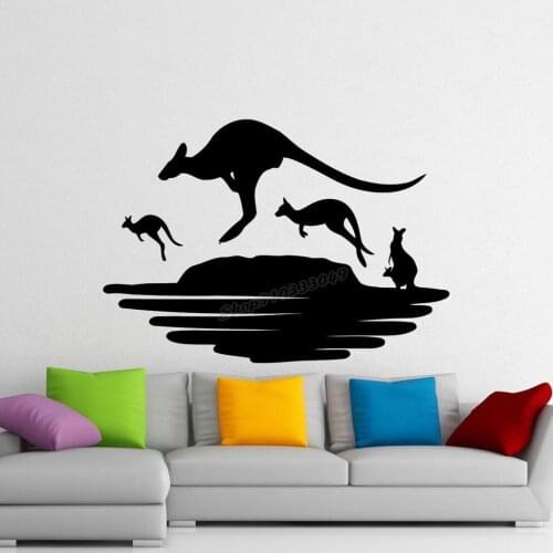 Kangaroo Wall Decal Wild Animal Wallaby Australia Vinyl Wall Sticker Nursery Room Interior Decoration Home Kids Room Decor B067