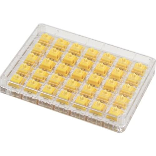 35Pcs Gateron CAP Linear Switches With Switches Tester For Mechanical Gaming Keyboard (3pin 50g Bottom) - Yellow Gold