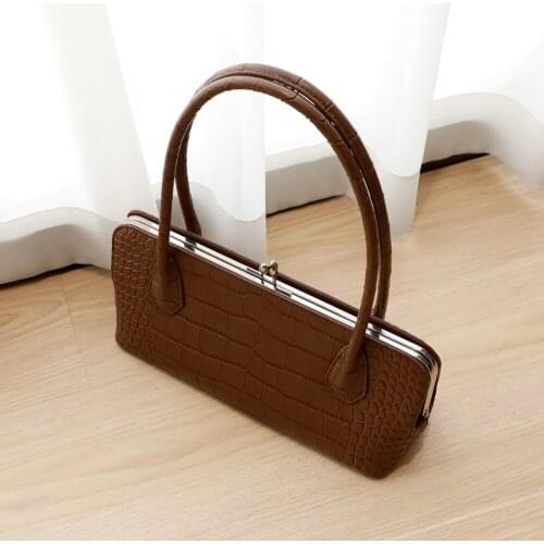 OUSSON New Design Small Square Leather Underarm Bag Exquisite Female Retro Baguette Bag Fashion Tote Handbag For Woman