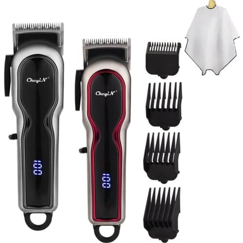 Barber Electric Clipper Titanium Ceramic Hair Trimmer Rechargeable Hair Cutting Machine Hair Cutter 4 Limit Combs Beard Trimmer