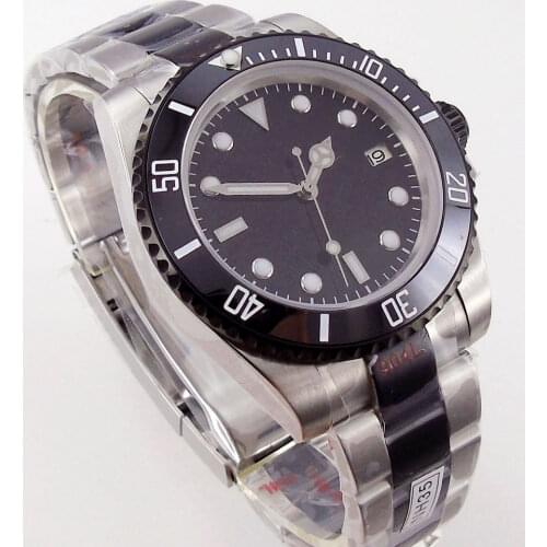 40mm sterile sapphire glass see through back ceramic bezel NH35 Automatic Movement Mens Watch