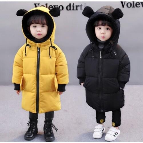 New 2019 Fashion Children Winter Jacket Baby Girl Winter Coat Kids Warm Thick Hooded Parkas Long Coats Christmas Snow Wear 1Y-8Y
