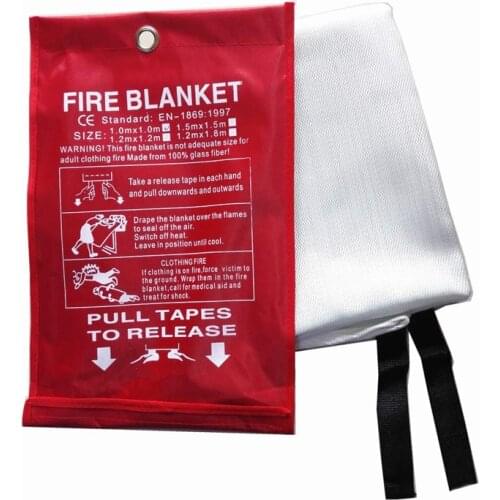 1mx1m Fire Blanket Fiberglass Fire Flame Retardent Emergency Surival Fire Shelter Safety Cover for Home Kitchen,Car or Camping