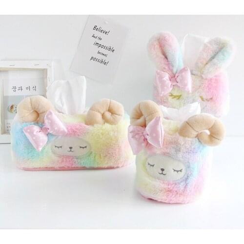 Sheep Tissue Box Girl Heart Rabbit Plush Home Tissue Cover