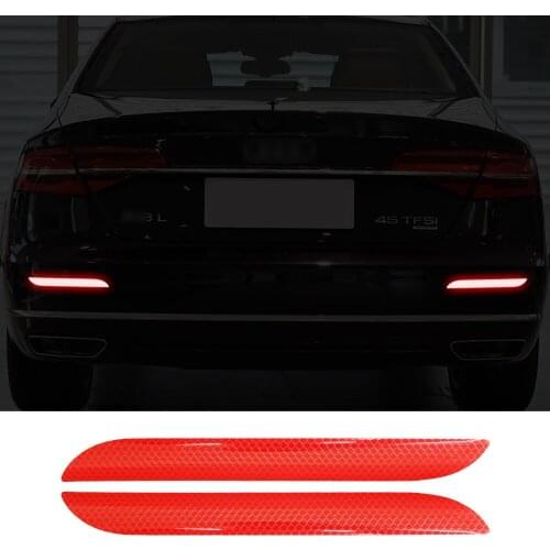 A Pair Trunk Tail Safety Warning Reflective Stickers Lighting Luminous Reflector Rear Decal Sticker for BMW Ford Benz Audi