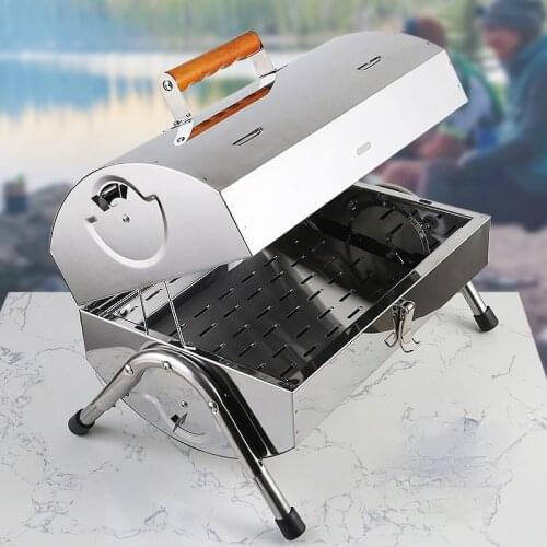 Stainless steel grill portable folding outdoor simple grill BBQ grill outdoor stainless steel grill