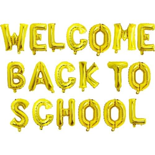 Rose Gold Sliver Welcome Home Letter Foil Balloons Welcome Back to school Event Party Supliers Inflatable Air Balls Decorations