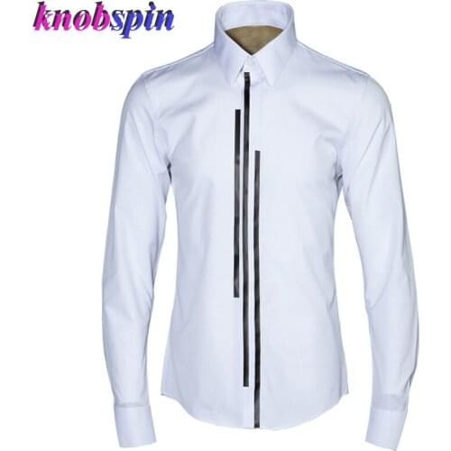 Classic Striped Business men Shirt 2019 Turn-down collar Long sleeve Slim Casual Camisas masculina Top quality 80% Cotton Shirts