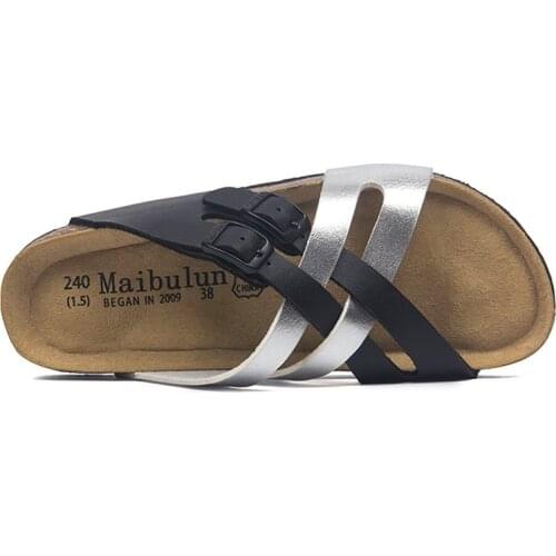 Casual Soft Cork Flip Flops Women Men Summer Slippers Beach Slide Sandals Cross Buckle Boys Girls Couple House Outside Shoes