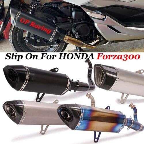 Slip On For Honda FORZA 300 FORZA350 Full System Motorcycle Exhaust Escape Modify Front Link Pipe Carbon Fiber Muffler DB Killer