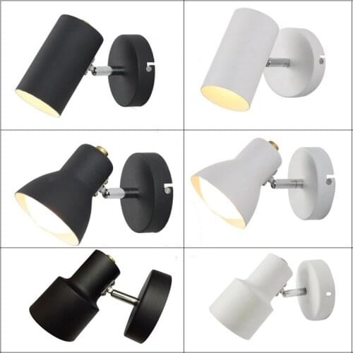 Modern Simple Iron Art Bedside Background Wall Lamp Hotel Project Adjustable Mirror Front Light Reading Rotary Wall Lamps