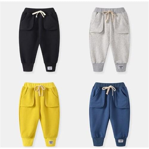 New Warm Velvet Pants Solid Boys Girls Casual Sport Pants Jogging Kids Children Trousers For 2-8 Years