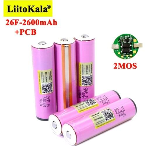 Liitokala Protected Original 18650 ICR18650-26FM 2600mAh Li-ion 3.7v Battery With PCB For Flashlight batteries