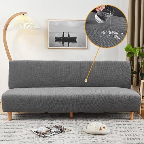 Waterproof Solid Armless Sofa Bed Covers Elastic Folding All-inclusive Sofa Bedspread Stretch Couch Bench Slipcovers No Armrest