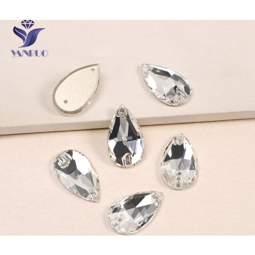 YANRUO 3230 Drop Sew On Rhinestones Strass Stones And Crystals Top Quality Stones Applique Sewing Stones For Clothes Needlework