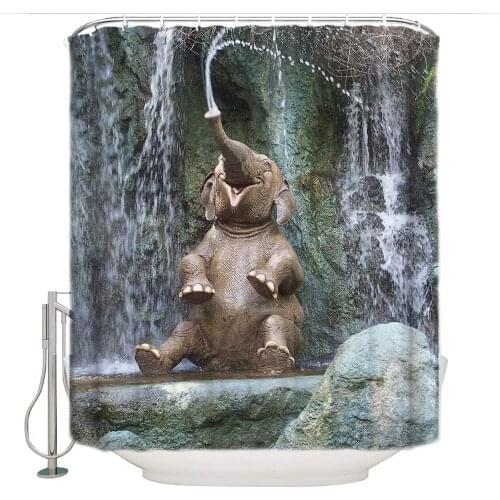 Shower Curtain Waterproof Anti-Mould Polyester Bathroom Curtains with 12 Hooks, 3D Digital Print