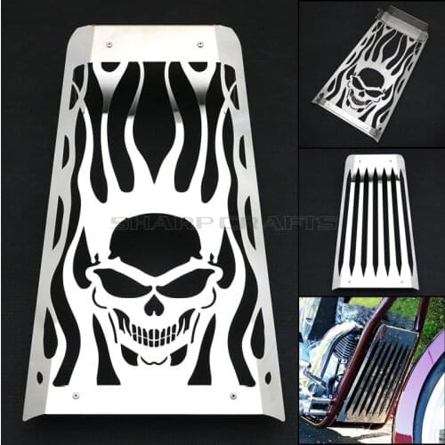Motorcycle Parts Skull Flame Polished Stainless Steel Radiator Cover Grill Guard Protector For Honda Fury VT1300 2010-2016