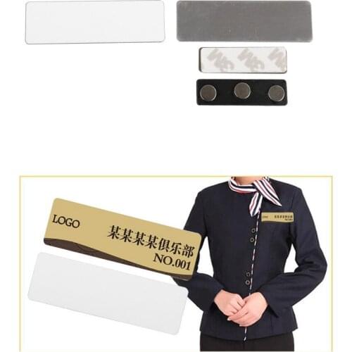 Sublimation blank aluminum alloy badge pins metal custom label magnet badge hot tranfer printing DIY consumable 20pcs/lot