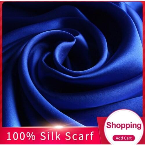 100% Real Silk Scarves Women Luxury Brand 2021 Natural Hangzhou Silk Shawl,Wrap for Ladies Solid Neckerchief Scarf Silk Foulard