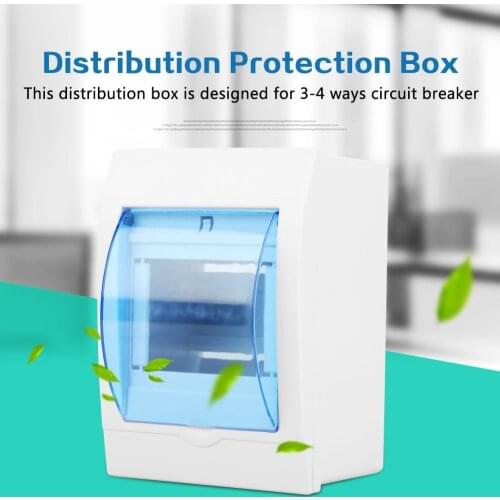 13*9.6*6.5cm 3-4 Ways Circuit Breaker Plastic Distribution Protection Box Indoor Wall Mounted Plastic Electric Transparent Cover