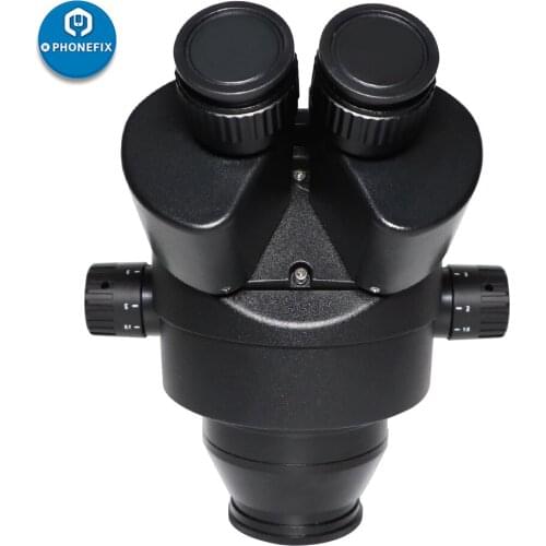 3.5X-90X Simul focal Trinocular Zoom Stereo Microscope Head Black synchronous Industrial Microscope Head 0.5x 2.0x Auxiliary Len