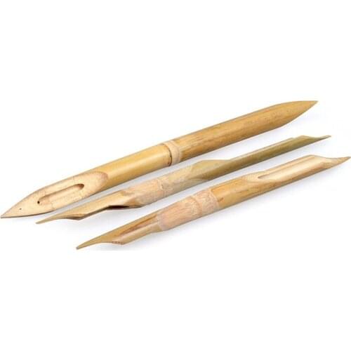 3 Pcs Double Head Hard Strong Bamboo Reed Shaping Pens Sculpting Art Tool Stone Painting Tool Mud Tools Sugar Paste Craft for