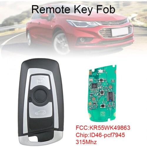 315Mhz 433Mhz 868Mhz Smart Car Remote Key Keyless KR55WK49863 Fit for BMW CAS4 Keyless Entry System