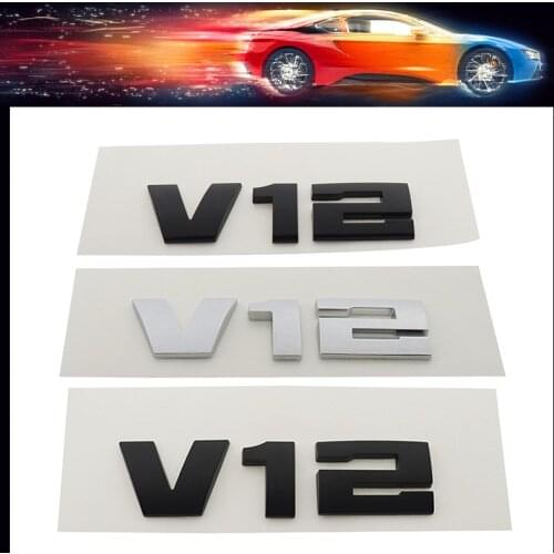 3D Premium V12 letters car engine displacement Interior trunk Tail Bonnet Decal Emblem Badge Sticker for X3 F10 F30 E46 E60 E90