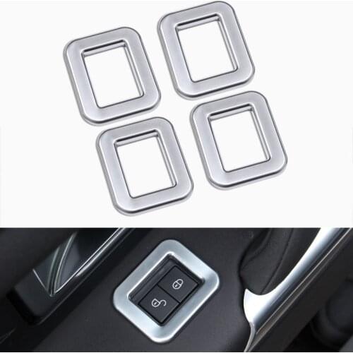 4pcs Chrome Car Child Safety Door Lock Swith Panel Cover Trim For Land Rover Discovery Sport 2015 Interior Accessories