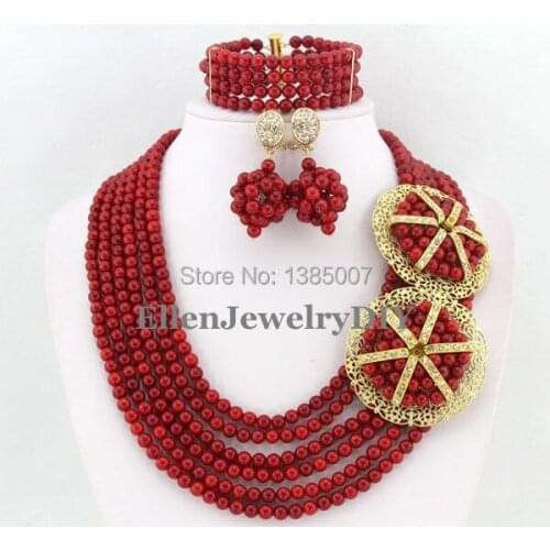 African Nigerian Wedding Beads Jewelry Set Coral Jewelry Set Coral Beads Necklace Set African Jewelry Set TL12201