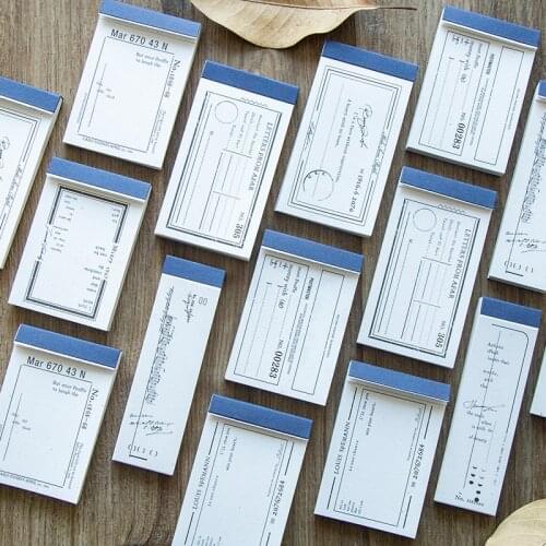 50pcs Life Essay Series Memo Pad Retro Schedule plan Message Notes Decorative Notepad Material paper Stationery Office Supplies