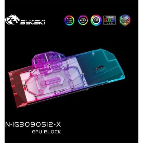 Bykski PC Water Cooling video Graphics card Cooler 3090 GPU water Block For iGame N3090-2406X-SI2 N-IG3090SI2-X