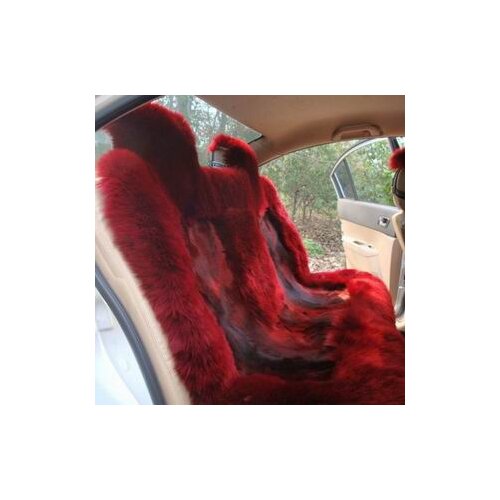 Chromophous Wine red wolf 1-loss one piece winter car seat cushion wool pad wool cushion pure wool pad