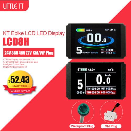 Ebike Display Kunteng LCD8H Electric Bike Display 24V 36V 48V 72V for Electric Bicycle Conversion Kit Accessories