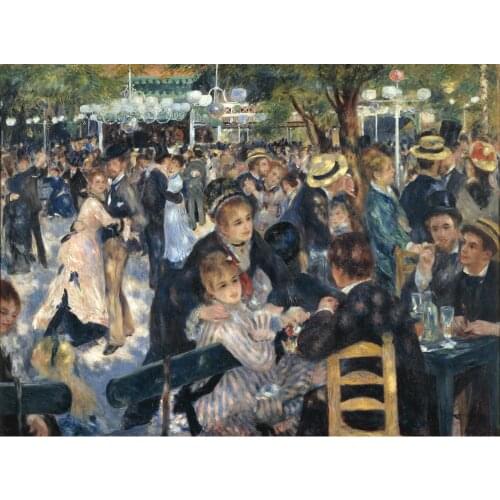 Dance At Moulin de la Galette By Pierre Auguste Renoir Oil Paintings For Living Room Bedroom Hand Painted Wall Art High Quality