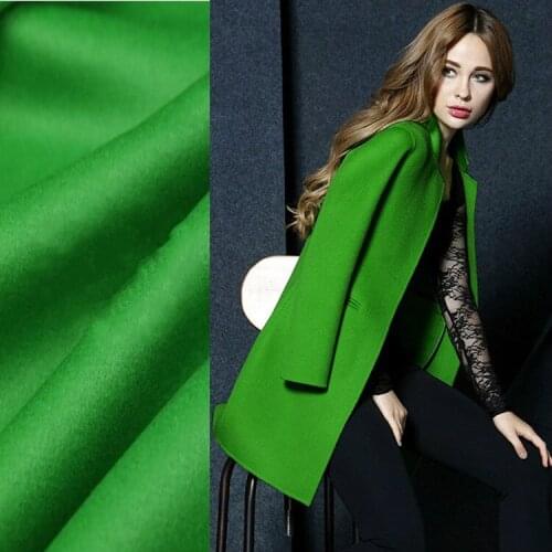 Double wool cashmere fabric meter clothing coat cloak wool fabric winter coat fruit green cashmere fabric wholesale wool cloth