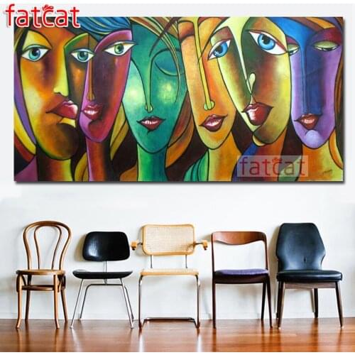 FATCAT Beautiful woman face diy Diamond Painting Full square round drill 5d Diamond Embroidery Mosaic Needlework decor AE1721