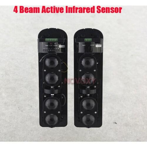 Free Shipping Photoelectric 4 Beam Perimeter Fence Active Infrared IR Sensor Barrier Detector Window Outdoor Intrusion Alarm