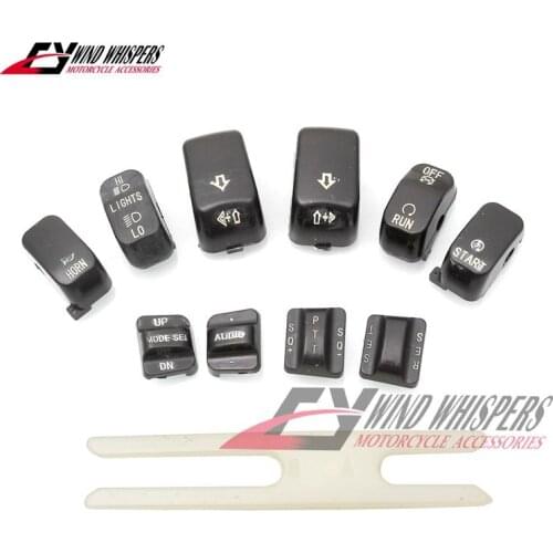 10 Pieces Replacement Switch Cap Button Kit For 1996-2013 Harley ENGRAVED FLHTCU FLHTCUTG FLHTK FLTR and FLTRU models