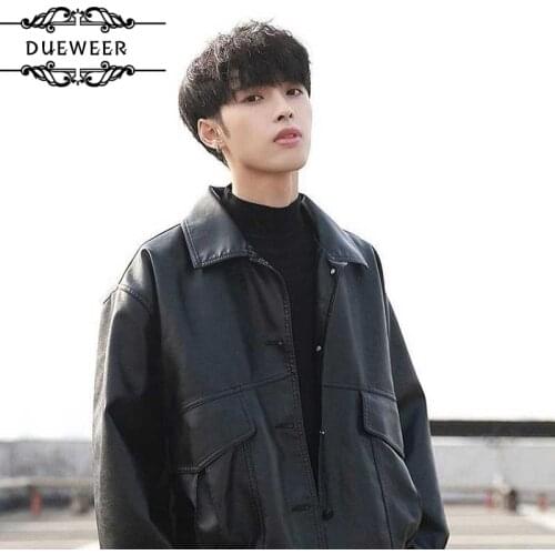 Dueweer Mens Faux Leather Jackets Man Motorcycle Pilot Windbreaker Biker Jacket Warm Ktm Coat