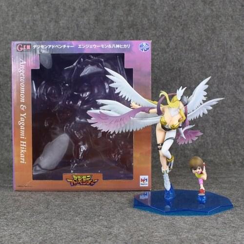 Megahouse Digital Yagami Hikari and Angewomon Action Figure Digimon Model Toy Figure