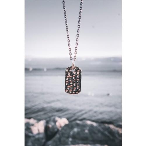 Fashion necklace stainless steel Necklace Men Simple Long Chain Rectangular pendant Necklace Silver Plate Silver Mens Necklace