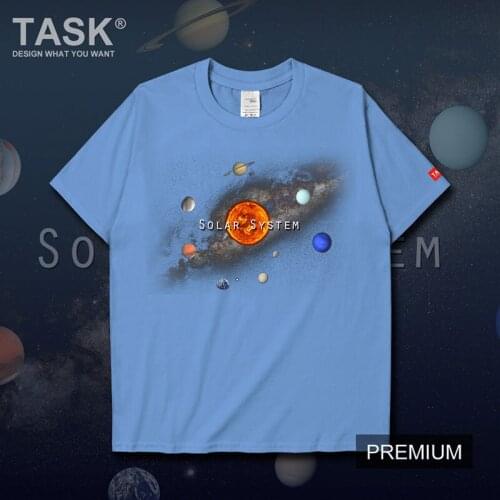 Solar system space eight planets in Orion Arm mens t shirt tops sporting t-shirt fashion clothing white mens summer clothes